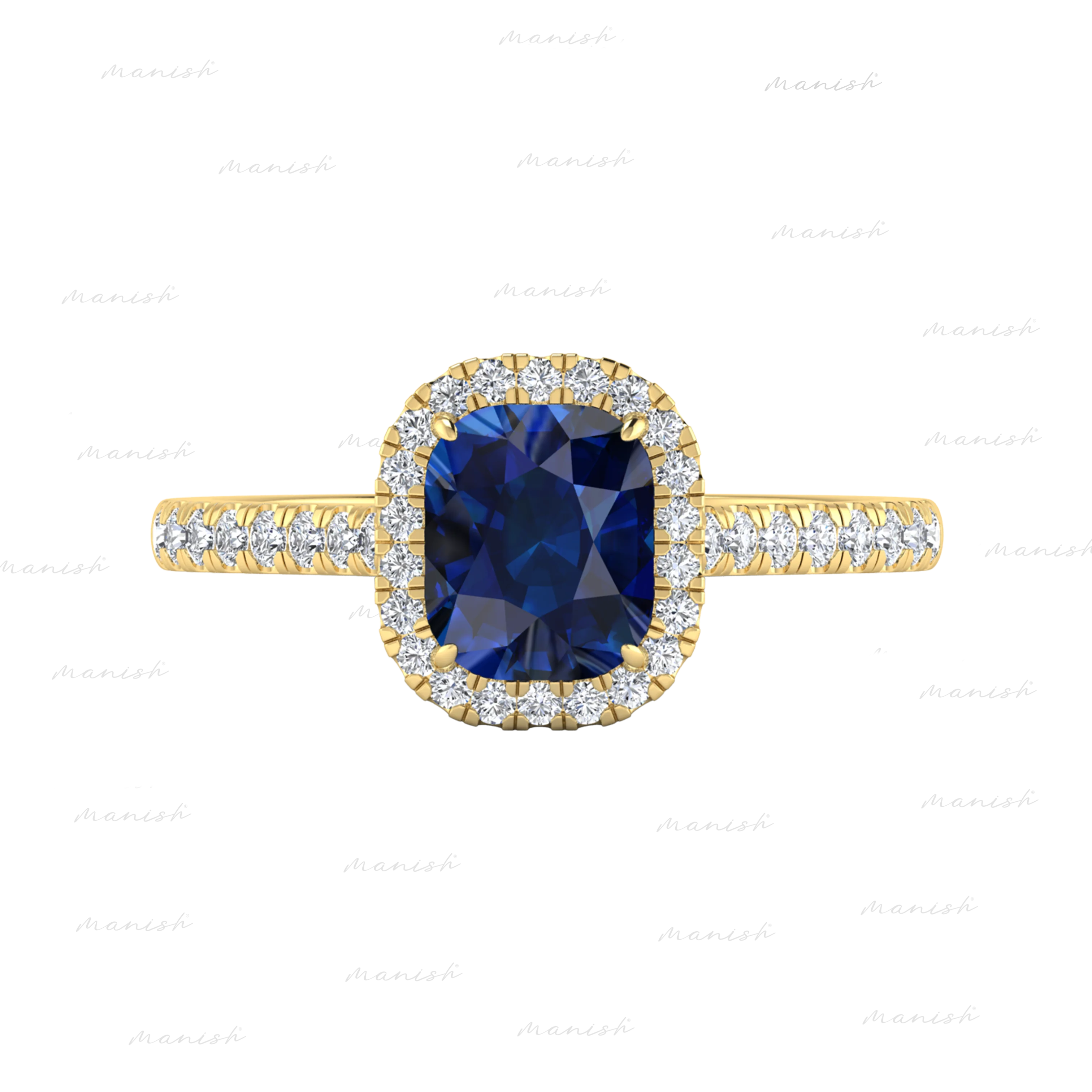 Eton Diamond and Blue Sapphire Ring